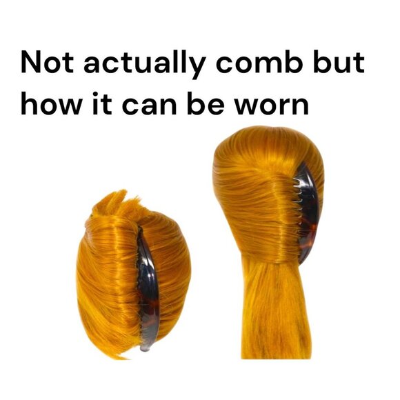 2 VTG Goody French Hair Combs Brown Faux Tourtoise Shell Amber Brown Twist Updo - Picture 10 of 10